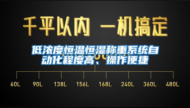 低濃度恒溫恒濕稱(chēng)重系統自動(dòng)化程度高、操作便捷