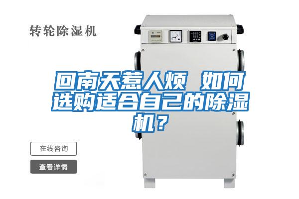 回南天惹人煩 如何選購適合自己的除濕機？