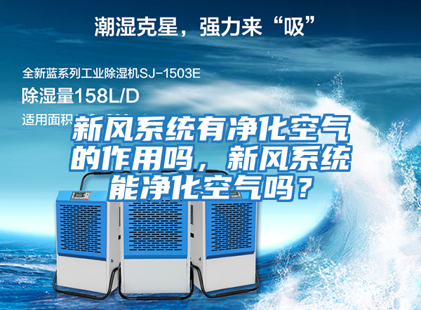 新風(fēng)系統有凈化空氣的作用嗎，新風(fēng)系統能凈化空氣嗎？
