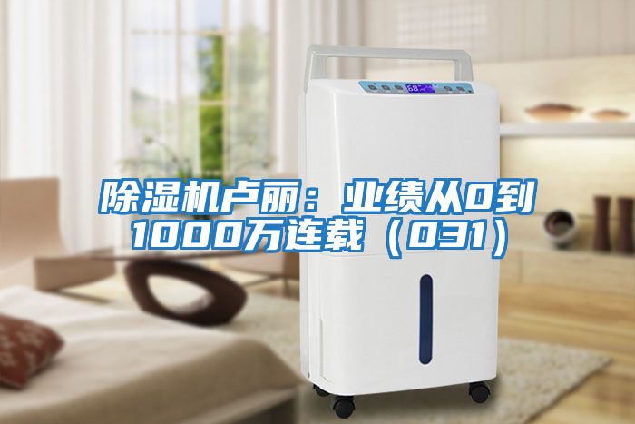 除濕機盧麗：業(yè)績(jì)從0到1000萬(wàn)連載（031）