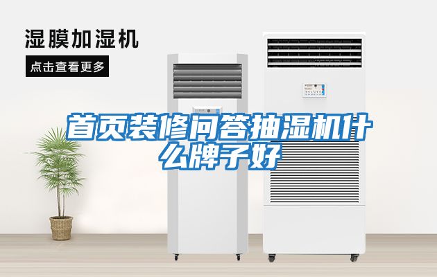 首頁(yè)裝修問(wèn)答抽濕機什么牌子好